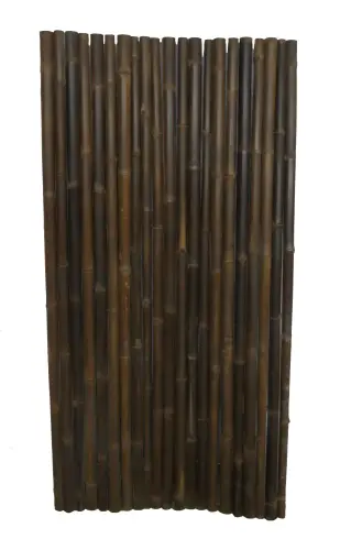 Product image of the product “Bamboo fence Malang, Wulung (brown-black) with flexible stainless steel. Diameter 3-5cm 100x200 cm Height. ”